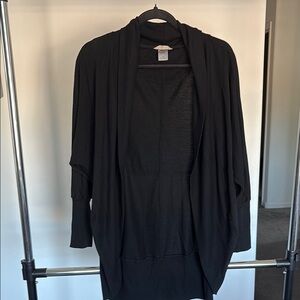 Jockey Black Cardigan Sweater Elegant Open Front